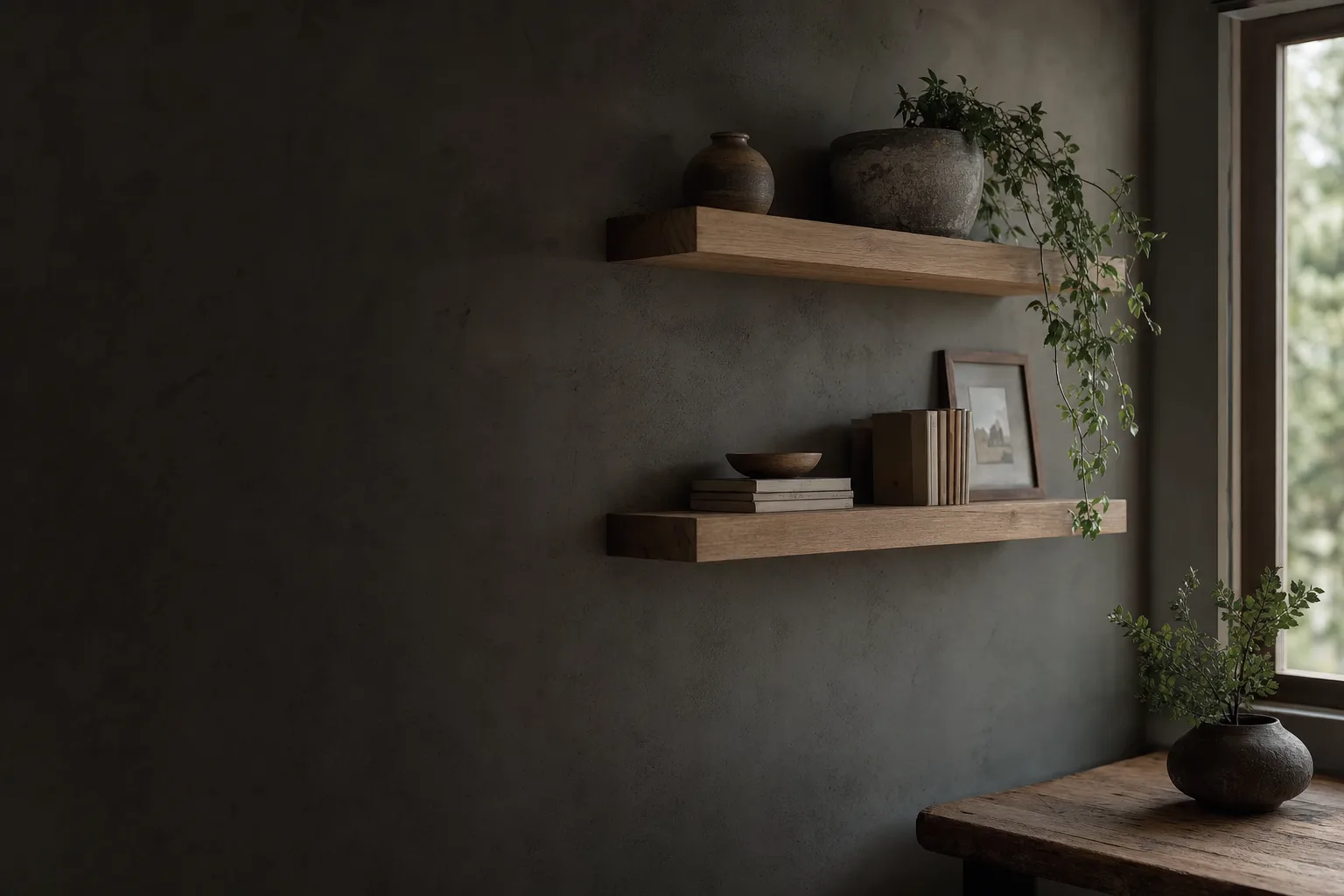 Floating Oak Shelf